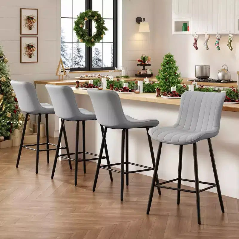 Chaises de salle à manger Similicuir Pieds en métal Chaises de cuisine et salle à manger