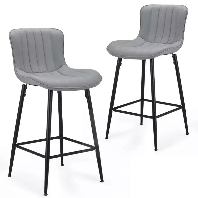 Chaises de salle à manger Similicuir Pieds en métal Chaises de cuisine et salle à manger