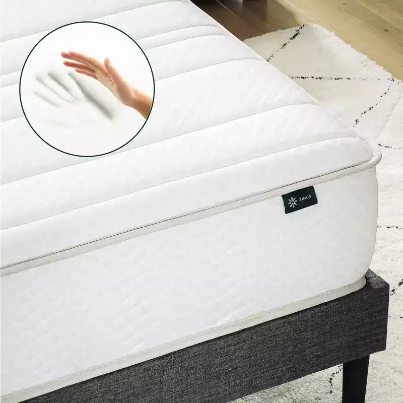 Matelas hybride 6 pouces mousse et ressorts double, fermeté moyenne, soutien durable