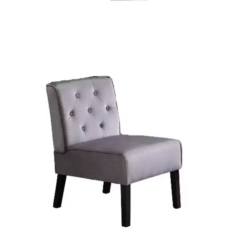 Fauteuil d'appoint en velours, sans accoudoirs, avec capitonnage à boutons