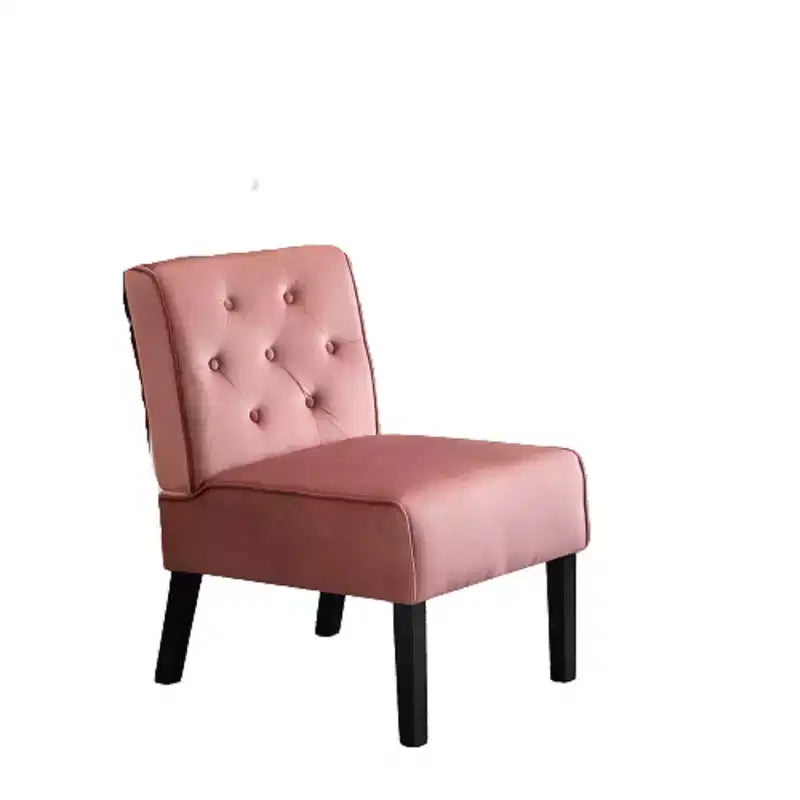 Fauteuil d'appoint en velours, sans accoudoirs, avec capitonnage à boutons