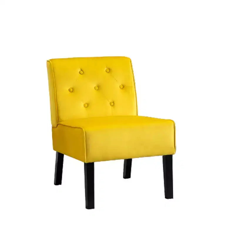 Fauteuil d'appoint en velours, sans accoudoirs, avec capitonnage à boutons
