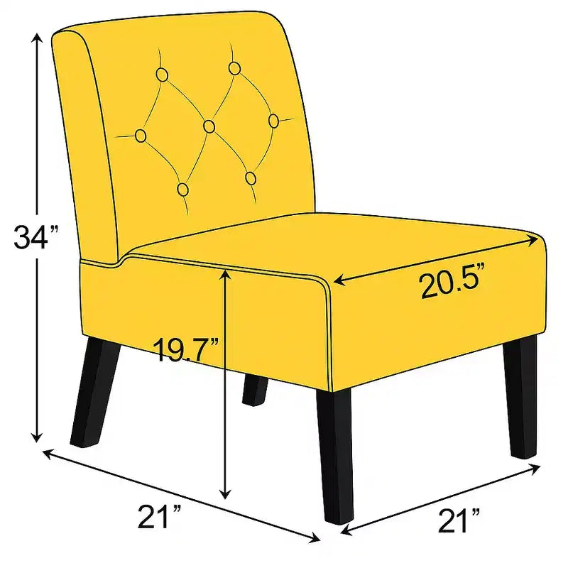 Fauteuil d'appoint en velours, sans accoudoirs, avec capitonnage à boutons