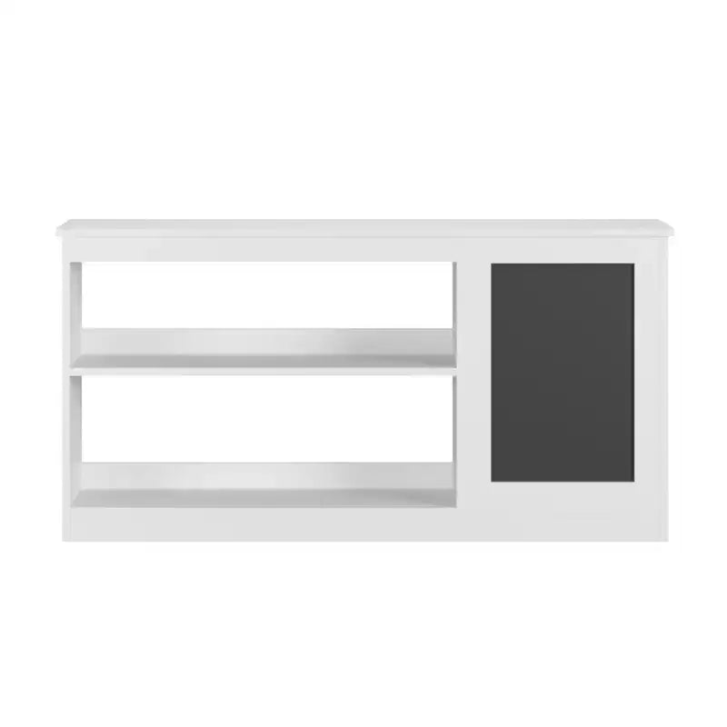 Étagère à Livres et Meuble de Rangement pour Jouets 3-en-1 avec Tableau Noir, Organiseur Moderne Blanc pour Enfants