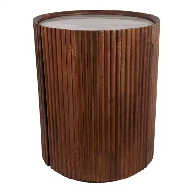 Table d'appoint décorative en bois avec plateau en marbre et rangement