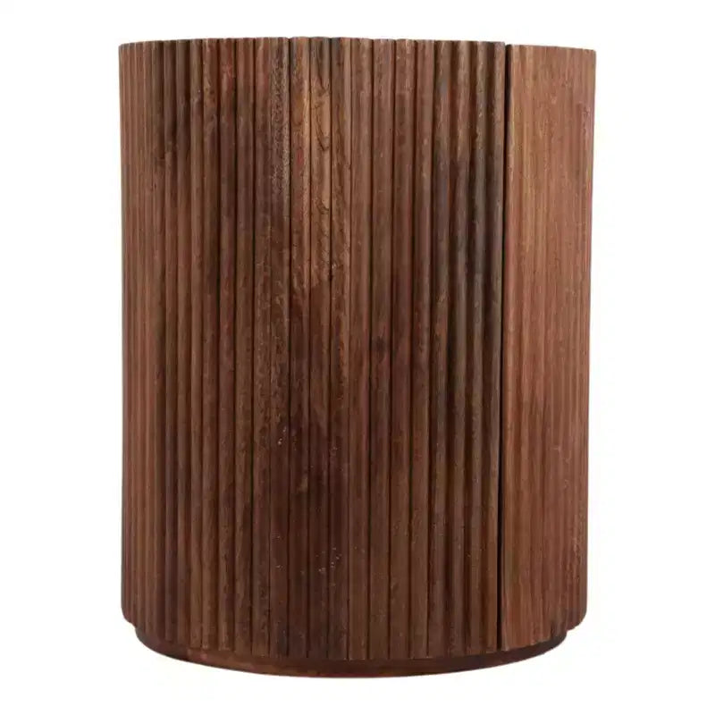 Table d'appoint décorative en bois avec plateau en marbre et rangement