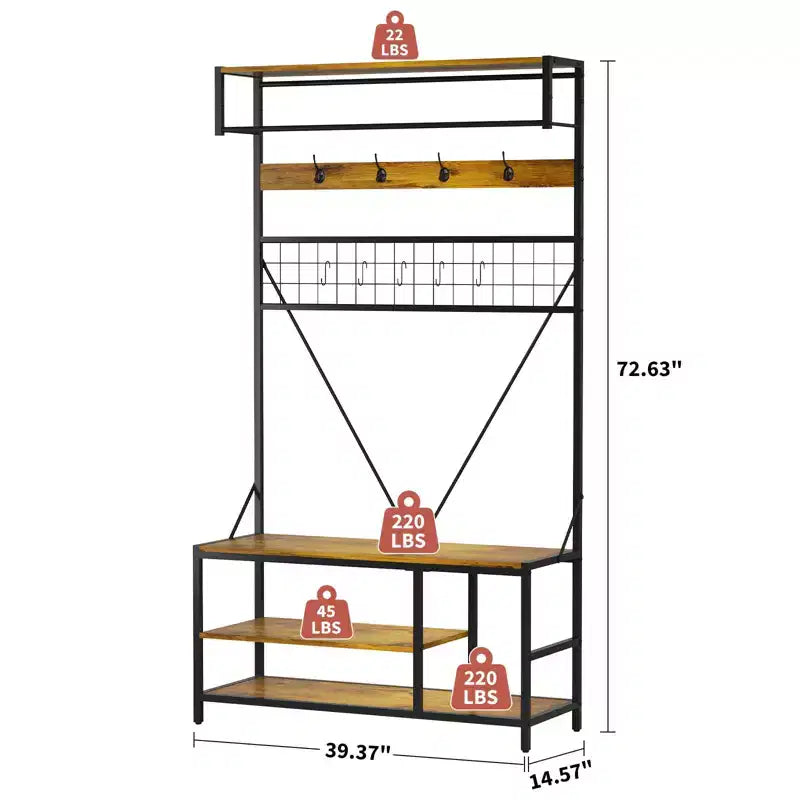 Portant à vêtements en métal autoportant, robuste et organisateur de garde-robe