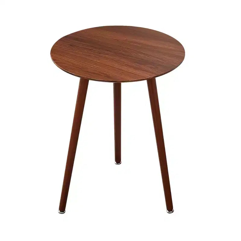 Table d'appoint ronde Mid-Century Modern, table de chevet en grain de bois avec pieds fuselés