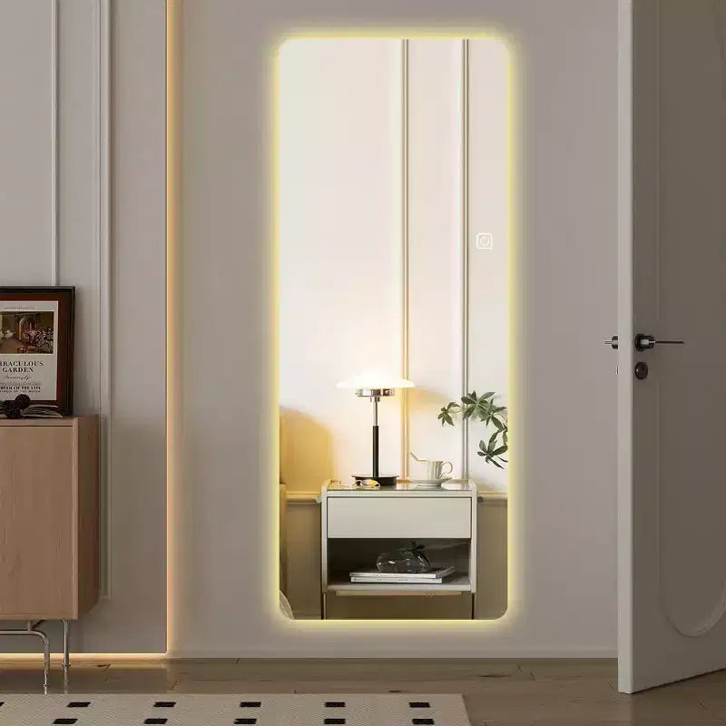 Miroir de courtoisie pleine longueur à LED avec lumières, 3 modes de couleur dimmables