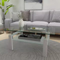 Table basse rectangulaire en verre, table basse transparente, tables basses d'appoint modernes