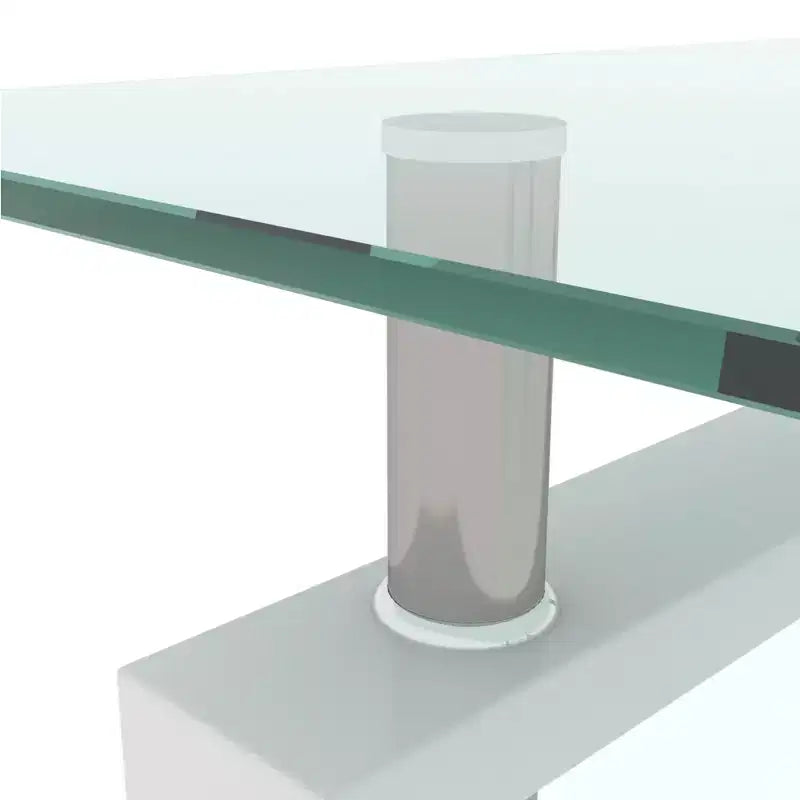Table basse rectangulaire en verre, table basse transparente, tables basses d'appoint modernes