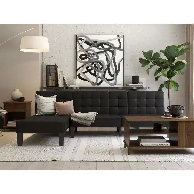 Table basse en bois avec rangement ouvert