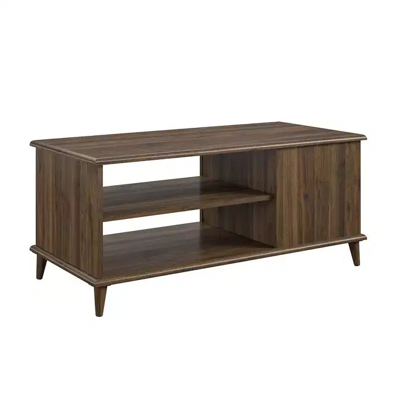 Table basse en bois avec rangement ouvert