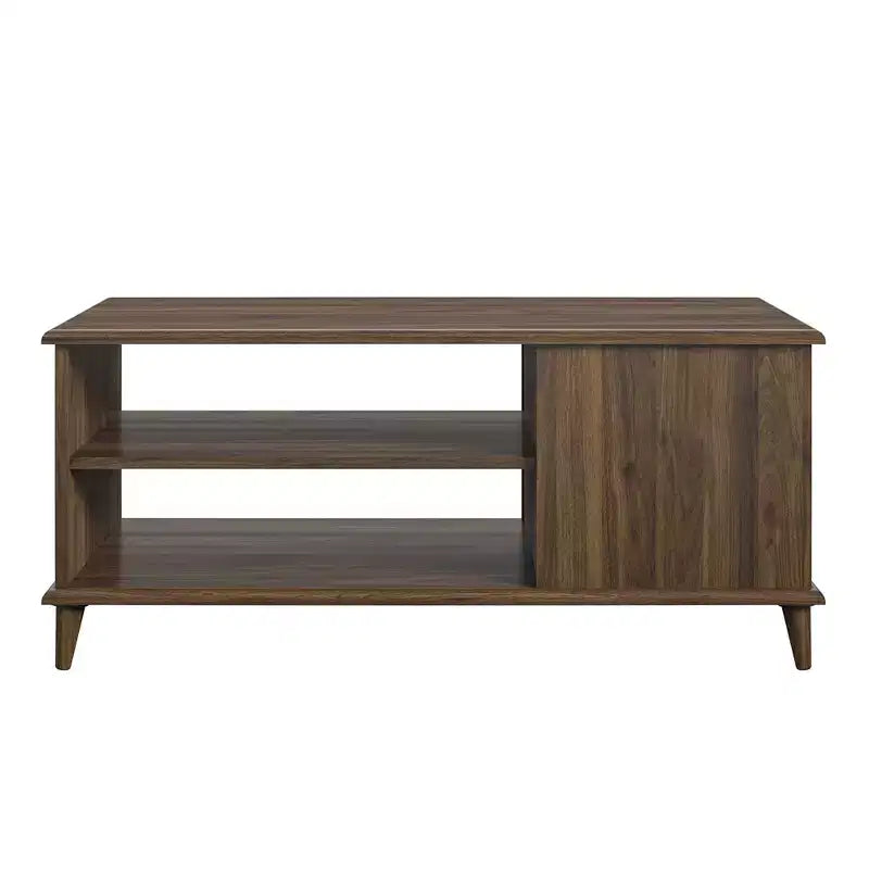 Table basse en bois avec rangement ouvert