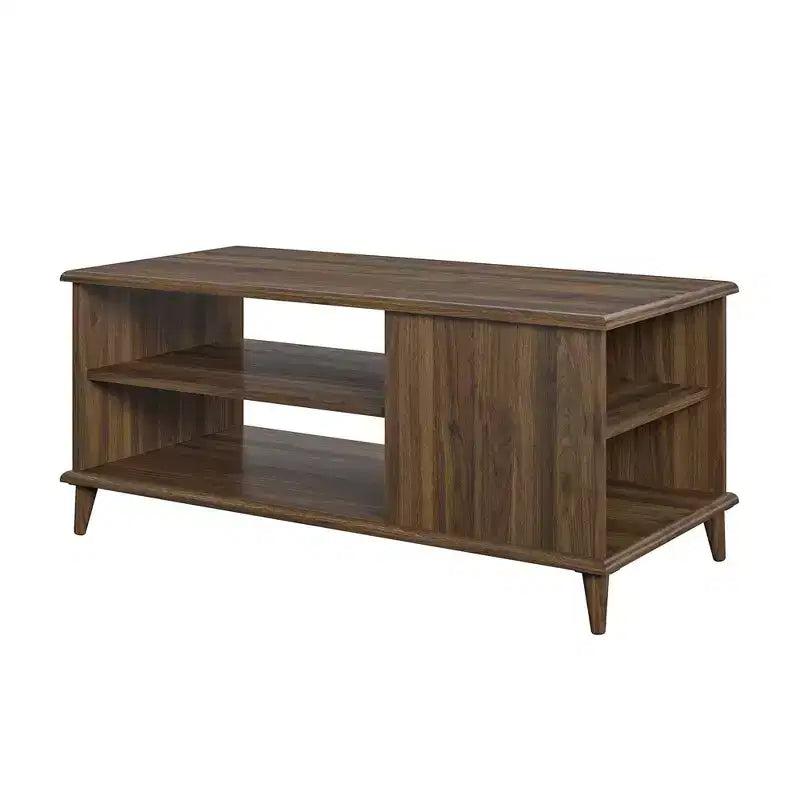 Table basse en bois avec rangement ouvert