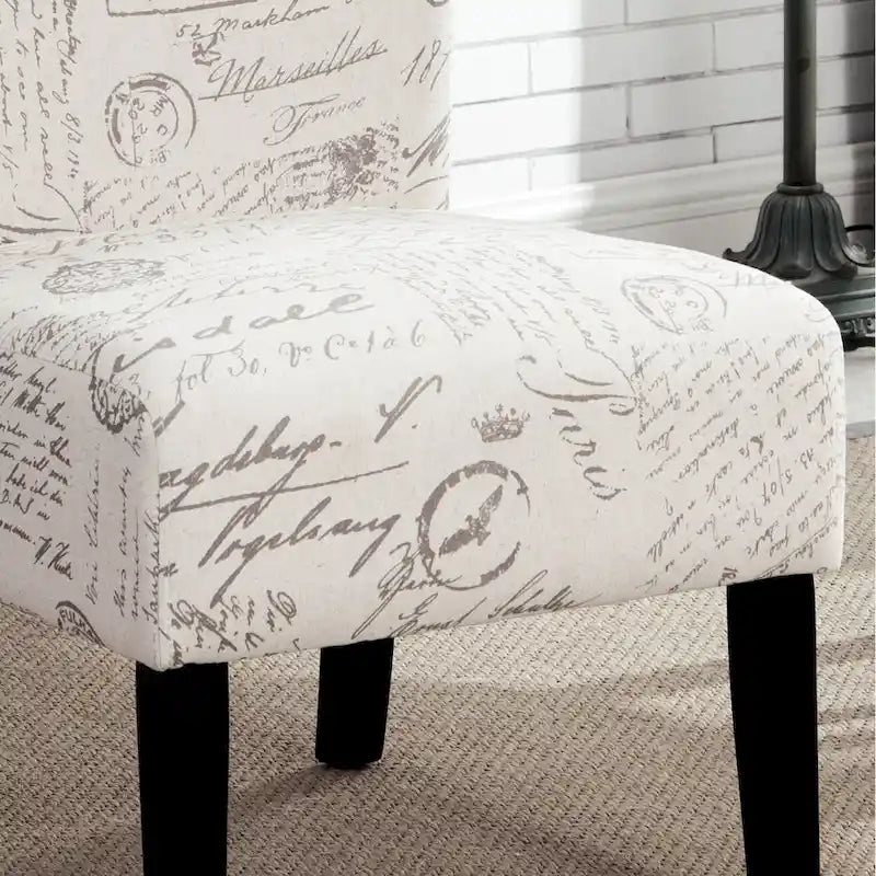 White 29.13 Upholstered Accent Chair with Wood Legs