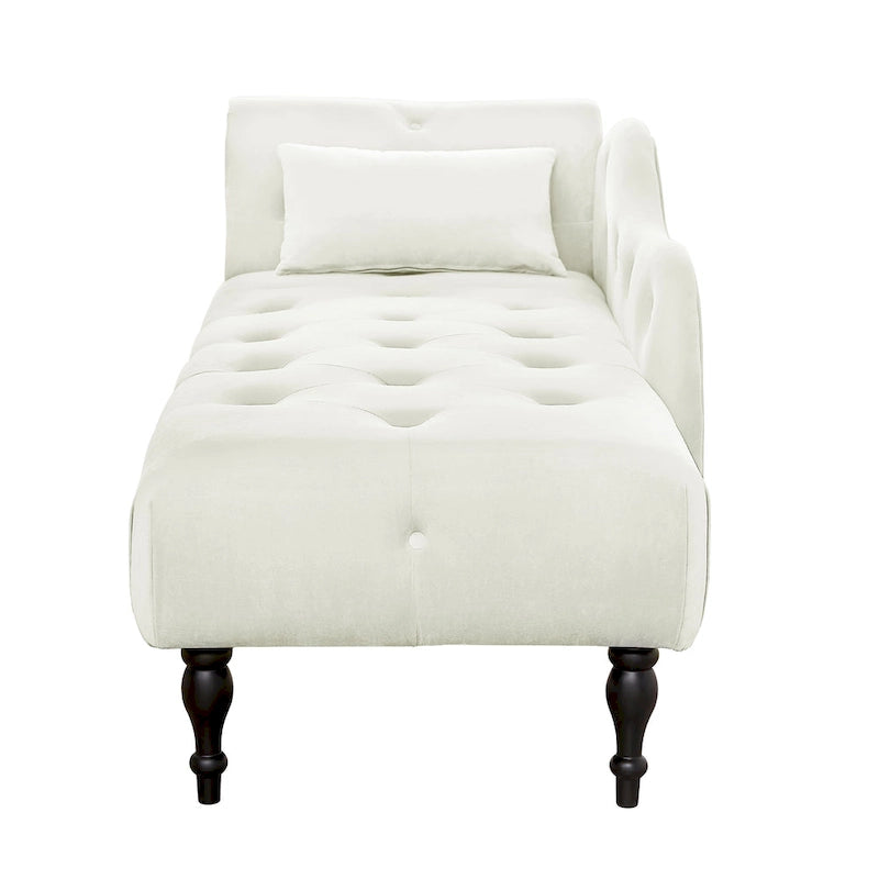 60.6 Velvet Upholstered Button Tufted Chaise Lounge Chair with Nailheads