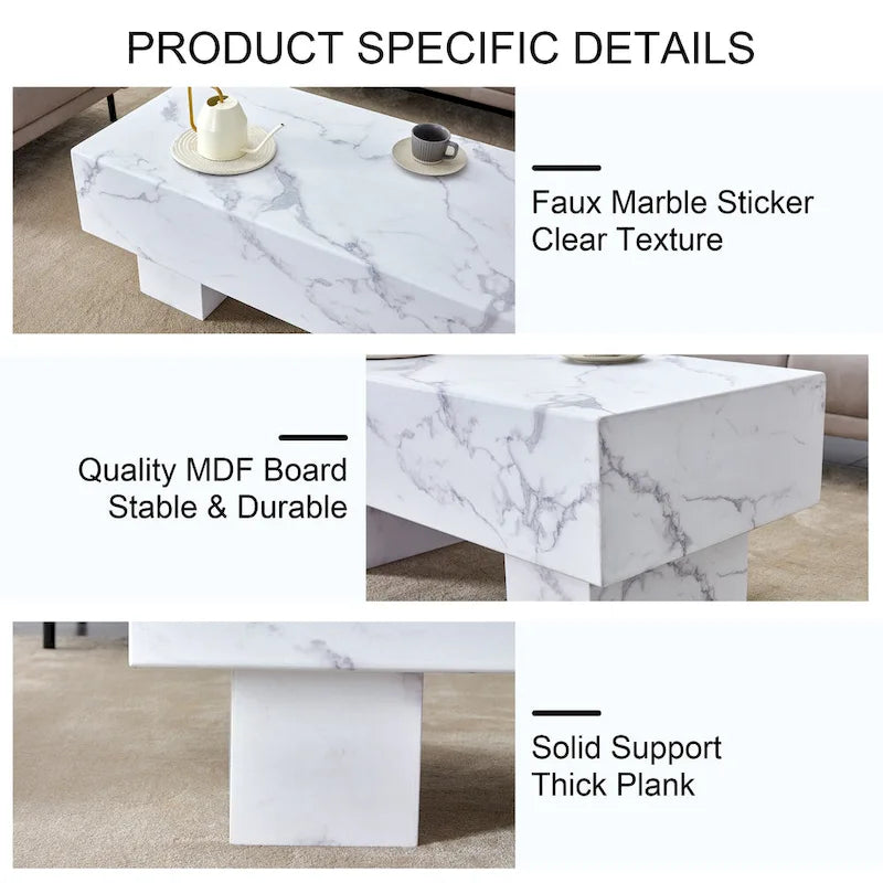 Modern Simple Texture Sticker MDF Coffee Table