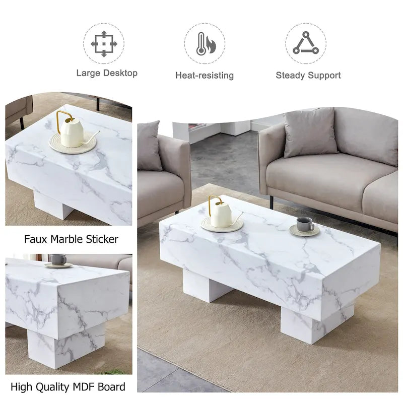 Modern Simple Texture Sticker MDF Coffee Table