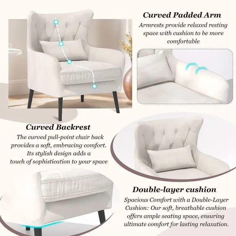 2-Piece Modern Velvet Living Room Couch Set Upholstered