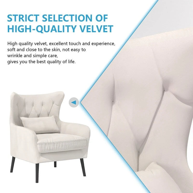 2-Piece Modern Velvet Living Room Couch Set Upholstered