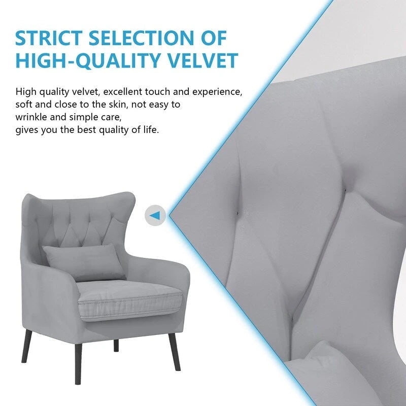 2-Piece Modern Velvet Living Room Couch Set Upholstered