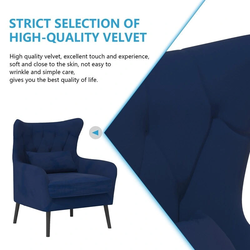 2-Piece Modern Velvet Living Room Couch Set Upholstered