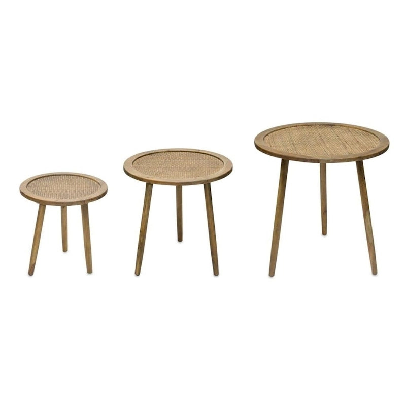 HomeRoots Set of Three 24 Brown Round End Tables - 23.25' X '24' X '23.25