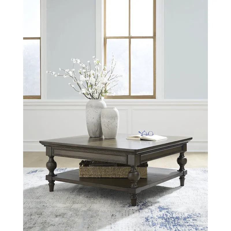 Signature Design by Ashley Veramond Dark Brown Square Cocktail Table - 42 W x 42 D x 18.63 H