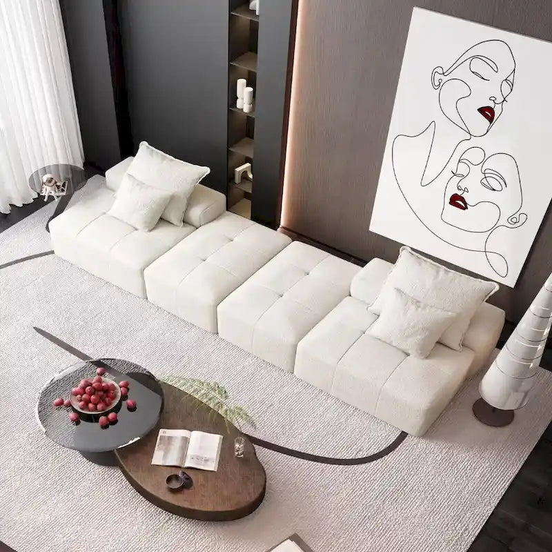 Oversized Modular Sectional Sofa,Sparkling Chenille Fabric,DIY Sofa
