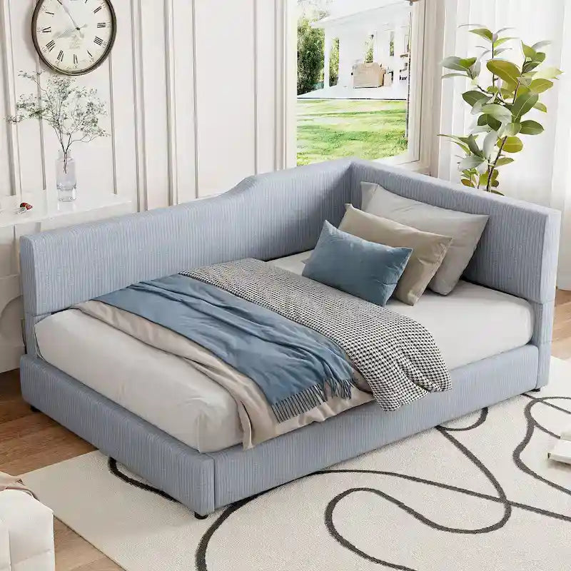 Full L-Shaped Daybed with Solid Frame