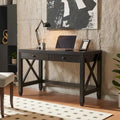 Charming Home Office Desk with Two Drawers and X-Brace Leg Frame