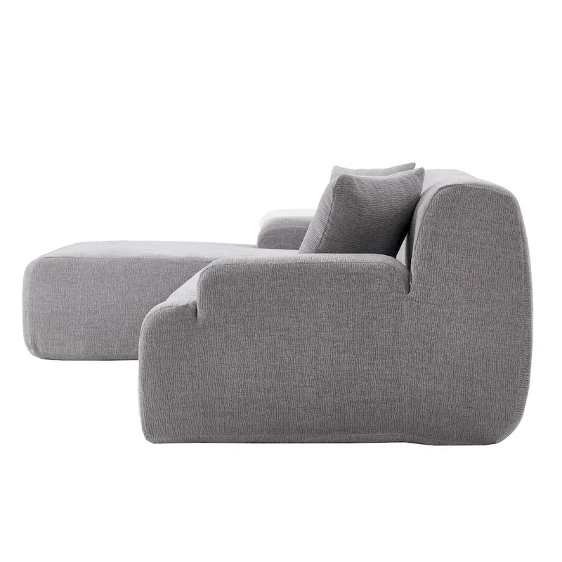111 Polyester L-Shape Modular Sectional Sofa with High-Density Foam, 27 Deep Seat and Anti-Wrinkle Chenille Fabric