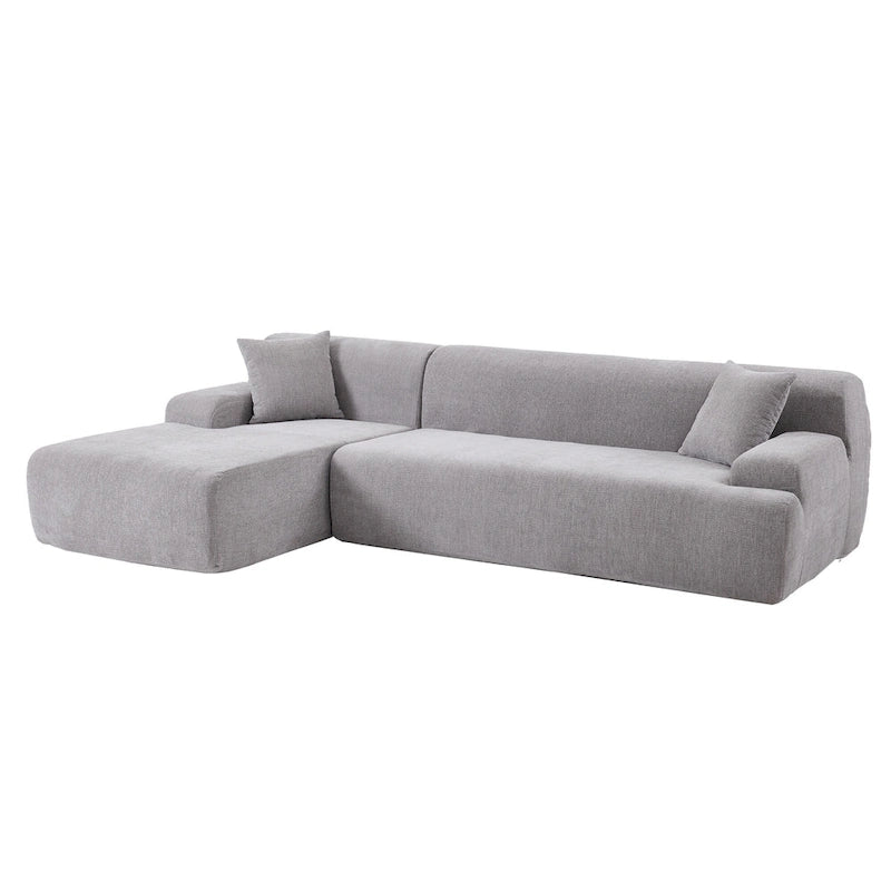 111 Polyester L-Shape Modular Sectional Sofa with High-Density Foam, 27 Deep Seat and Anti-Wrinkle Chenille Fabric