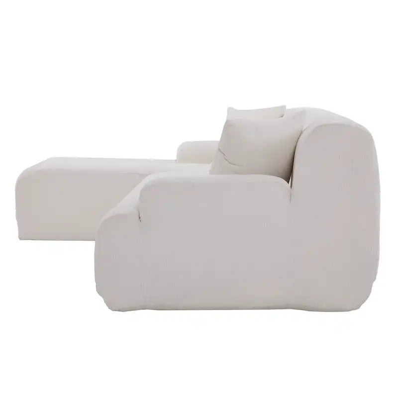 111 Polyester L-Shape Modular Sectional Sofa with High-Density Foam, 27 Deep Seat and Anti-Wrinkle Chenille Fabric