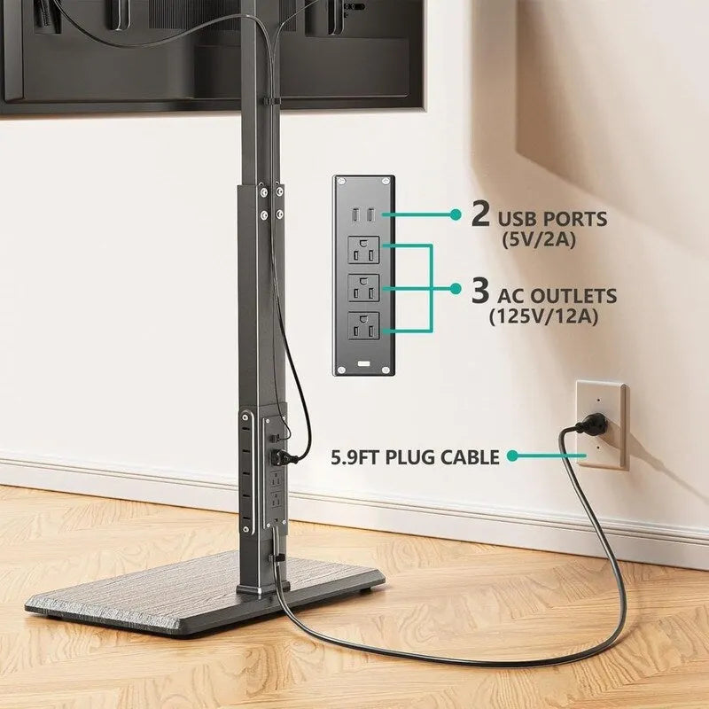 Floor TV Stand with Power Outlet
