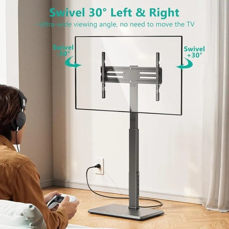 Floor TV Stand with Power Outlet