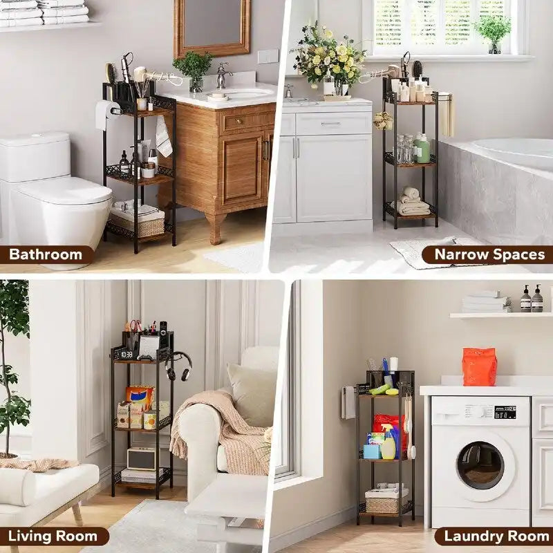 3-Tier Bathroom Shelf Organizer - 11.42D x 9.85W x 32.68H