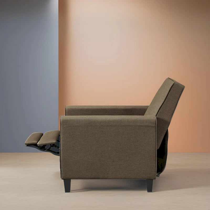 Pushback Recliner Chair  Compact Home Theater Seating with Armrests & Adjustable Footrest, Perfect for Small Spaces
