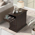 End Table Side Table with USB Ports and One Multifunctional Drawer with cup holders