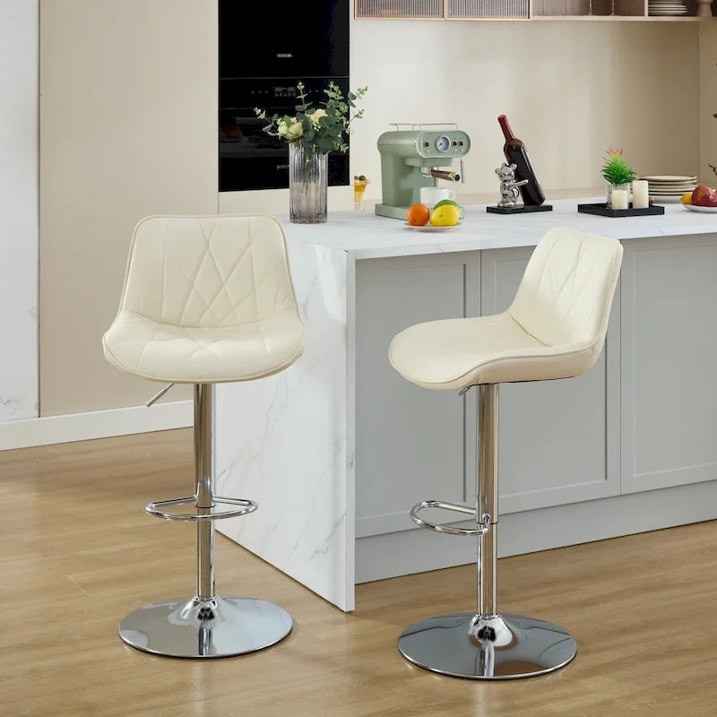 Swivel Bar Stools Set of 2, Tall Bar Stool Chairs with with Back, Kitchen Island Chairs with Upholstered Counter