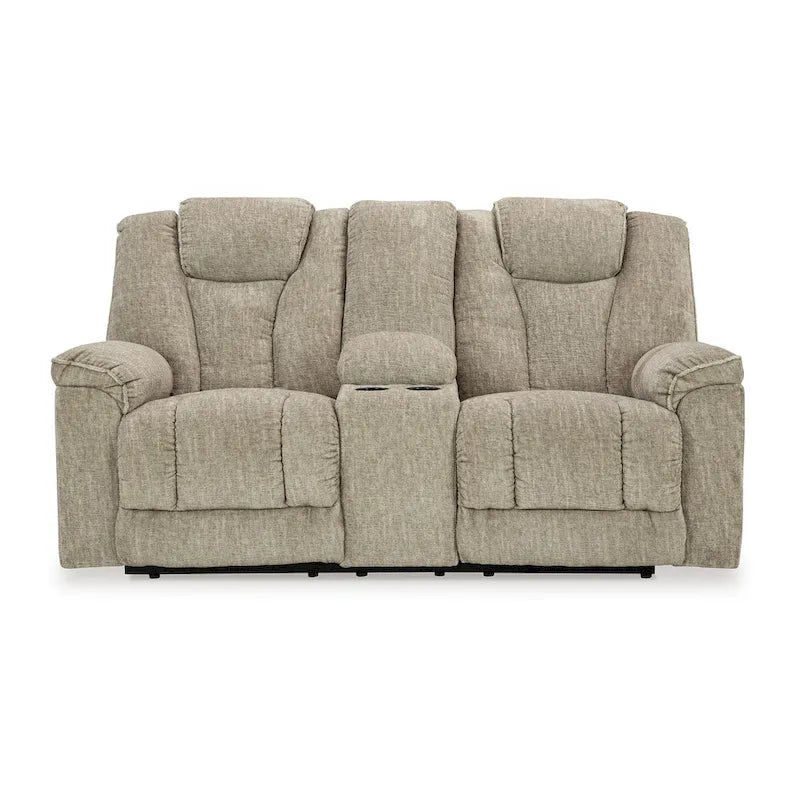 Marsh Power Reclining Loveseat, Adjustable Headrest LED, Beige 76 Inch