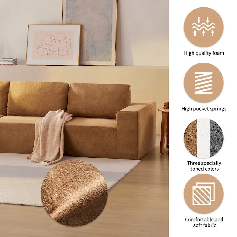 Modular Sectional Sofa, L Shaped Sectional Couch, Cloud Couch Set