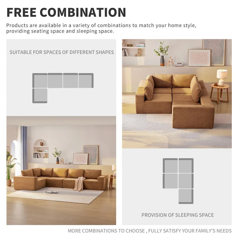 Modular Sectional Sofa, L Shaped Sectional Couch, Cloud Couch Set