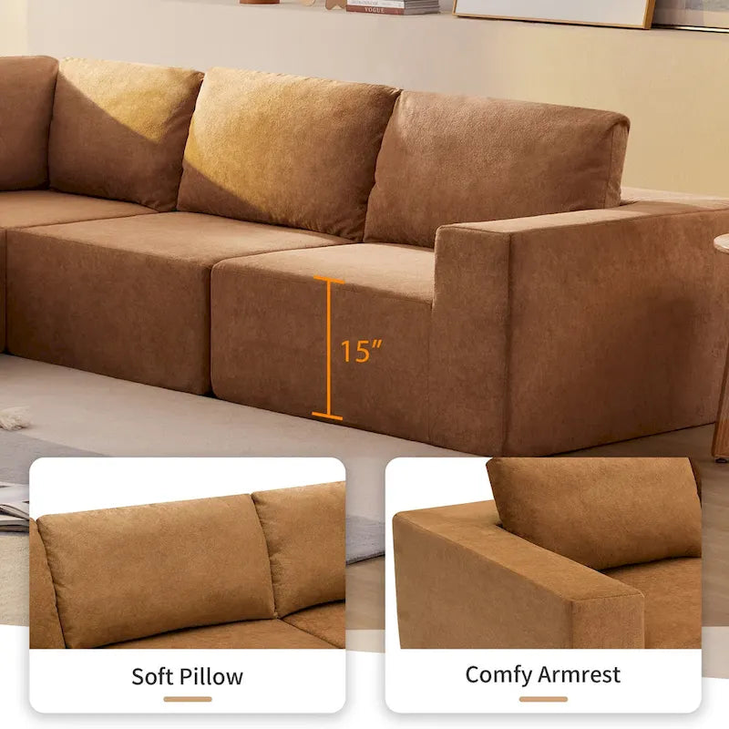 Modular Sectional Sofa, L Shaped Sectional Couch, Cloud Couch Set