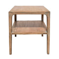 Tuley Corner End Table, Storage Shelf, Gray Pine Wood, 22in Square
