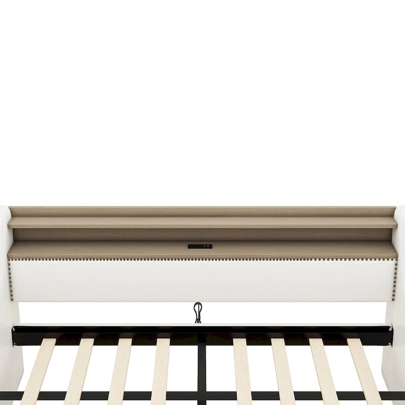 Twin Size Upholstered Daybed with Storage and LED