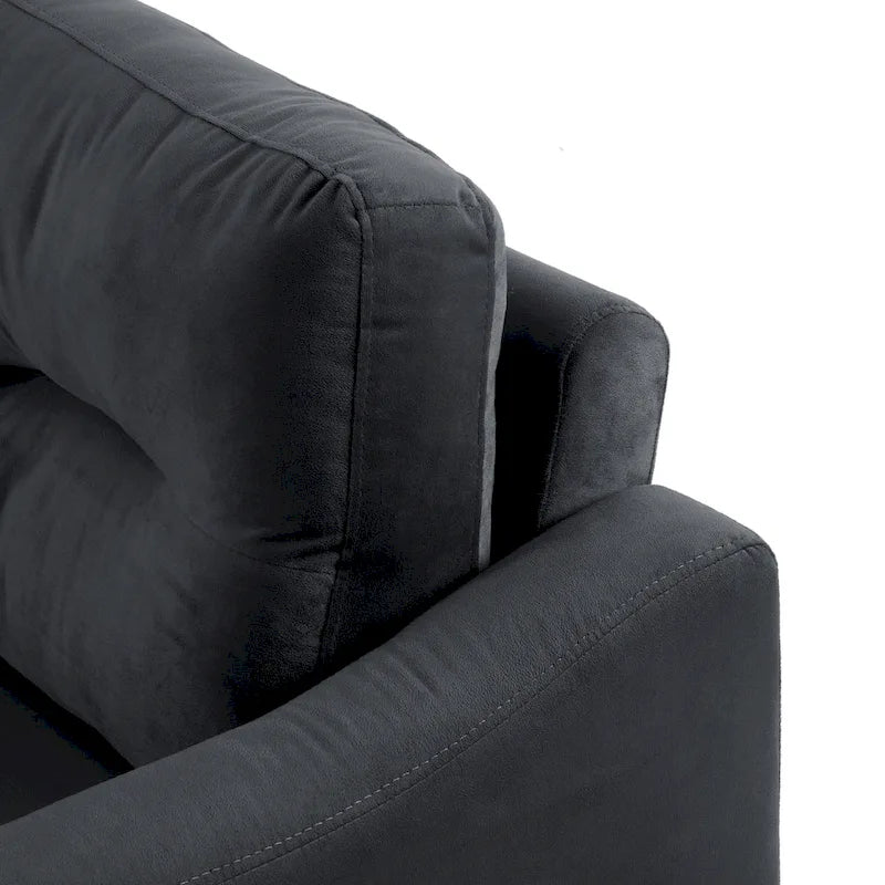 Black Modern 32.2 Upholstered Accent Chair with Sturdy Hardwood Frame and Soft Cushion