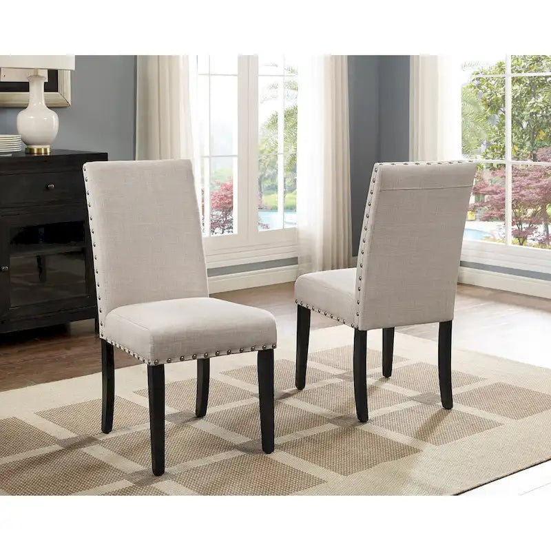 Industrial Style 6-Piece Dining Set with Rectangular Table, 4 Linen Upholstered Chairs and Bench