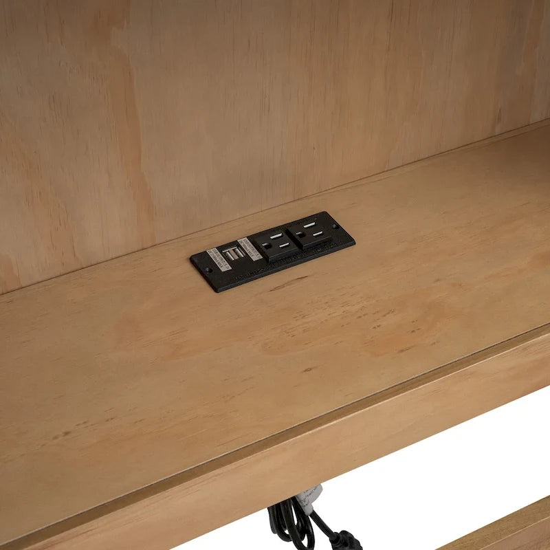 Twin Wooden Daybed with Trundle, Cabinets, and Charging Stations